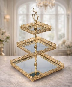 ZEYVE ELMAS 3-TIER SQUARE COOKIE STAND 41x26x26 *8